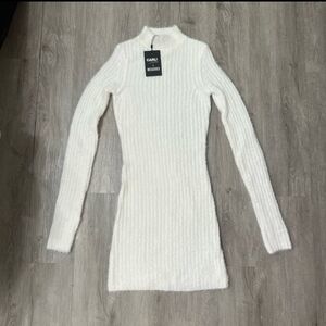 Missguided White Sweater Dress Women's Small